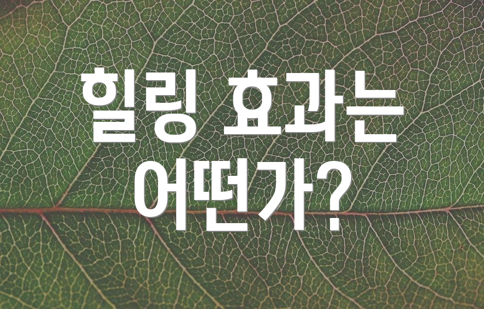 힐링 효과는 어떤가?