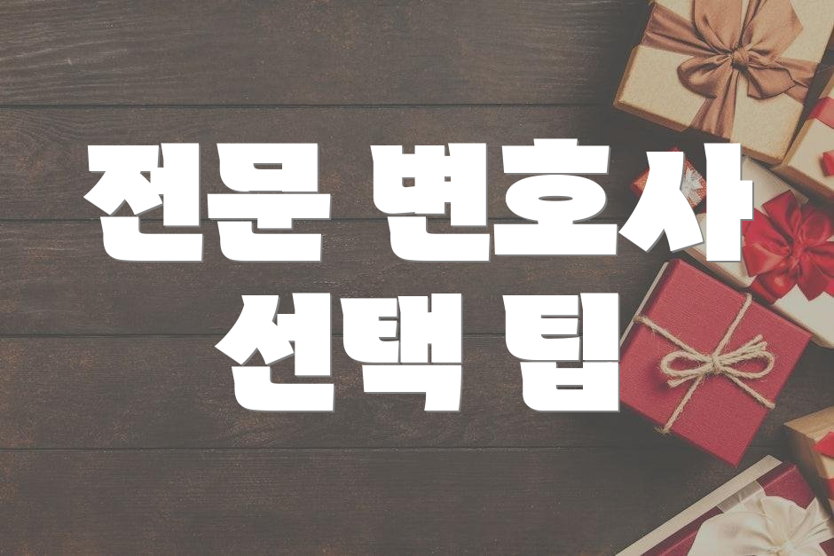 전문 변호사 선택 팁