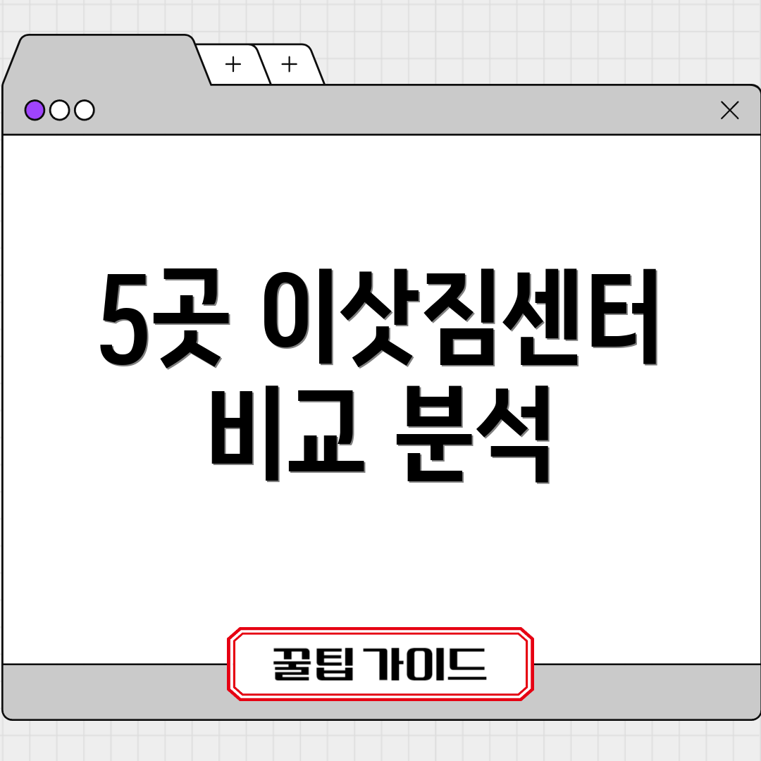 5곳 이삿짐센터 비교 분석