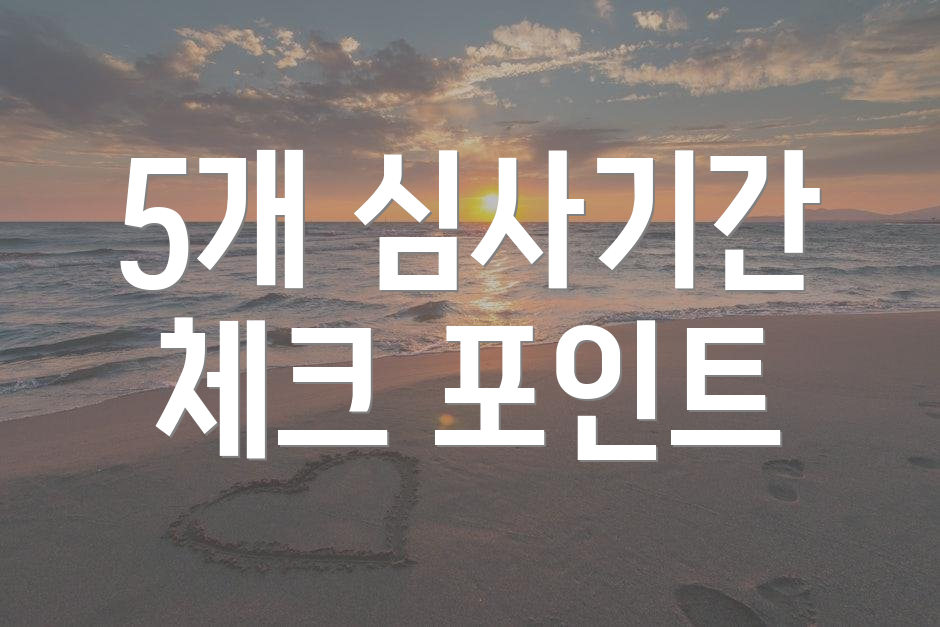 5개 심사기간 체크 포인트