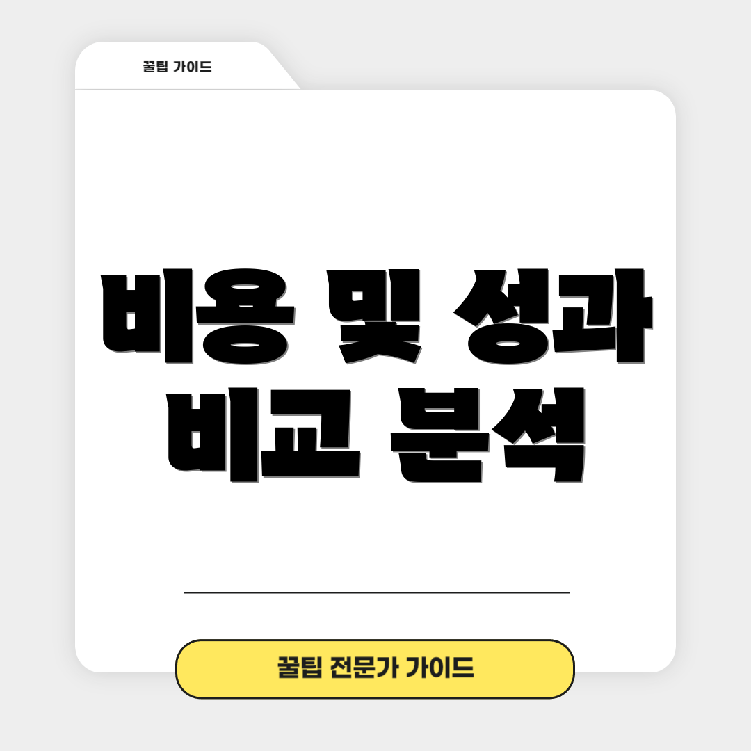 비용 및 성과 비교 분석