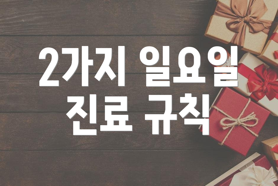 2가지 일요일 진료 규칙