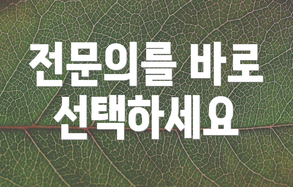 전문의를 바로 선택하세요