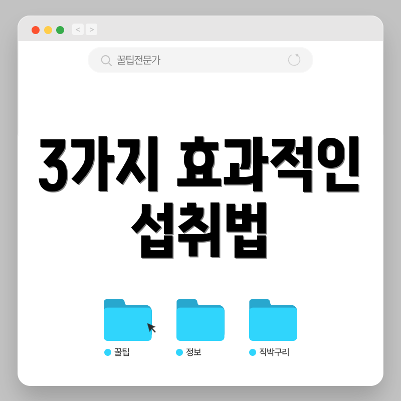 3가지 효과적인 섭취법