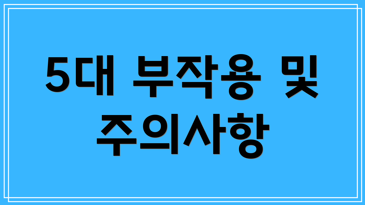 5대 부작용 및 주의사항