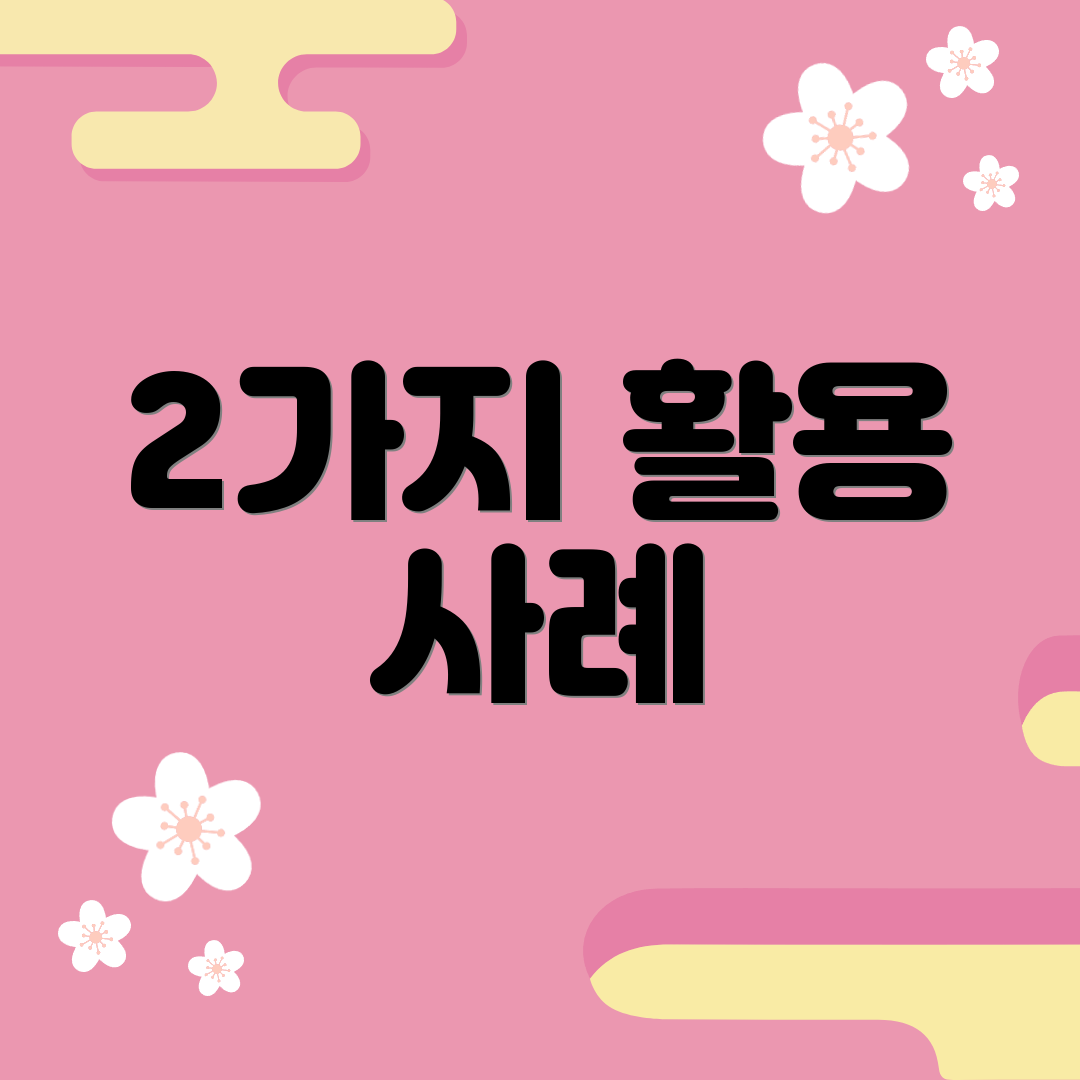 2가지 활용 사례