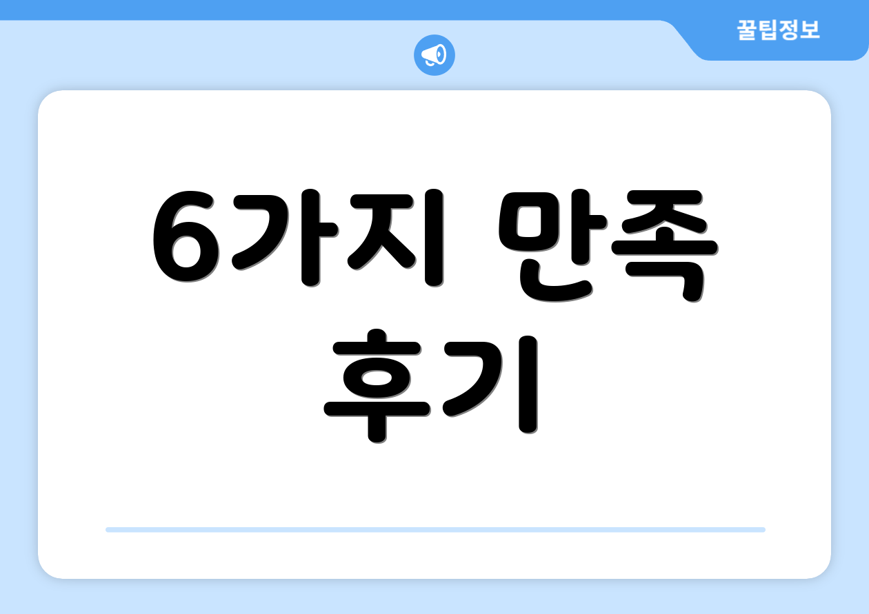 6가지 만족 후기