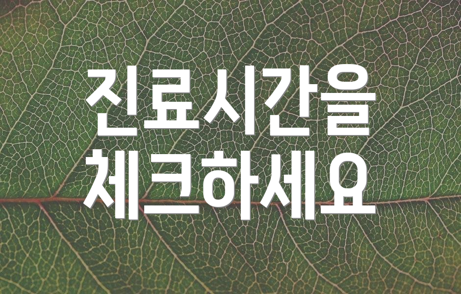 진료시간을 체크하세요