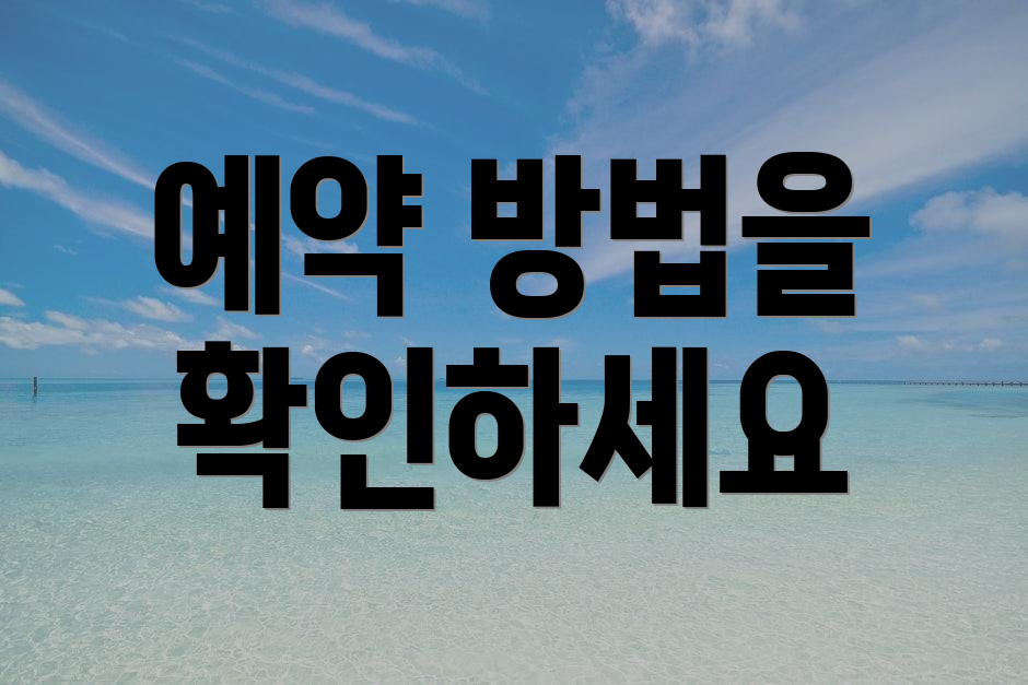 예약 방법을 확인하세요