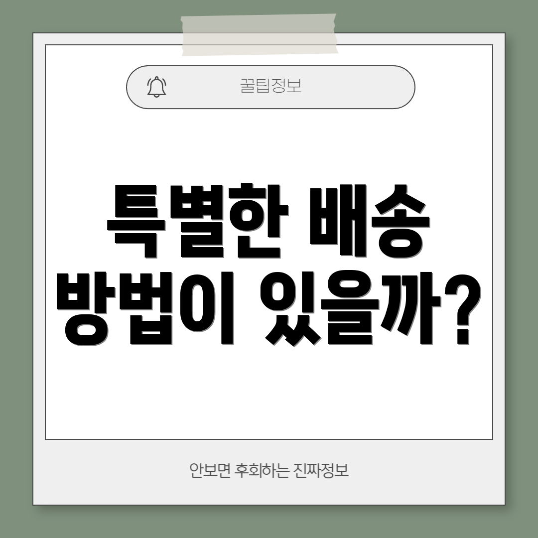 특별한 배송 방법이 있을까?