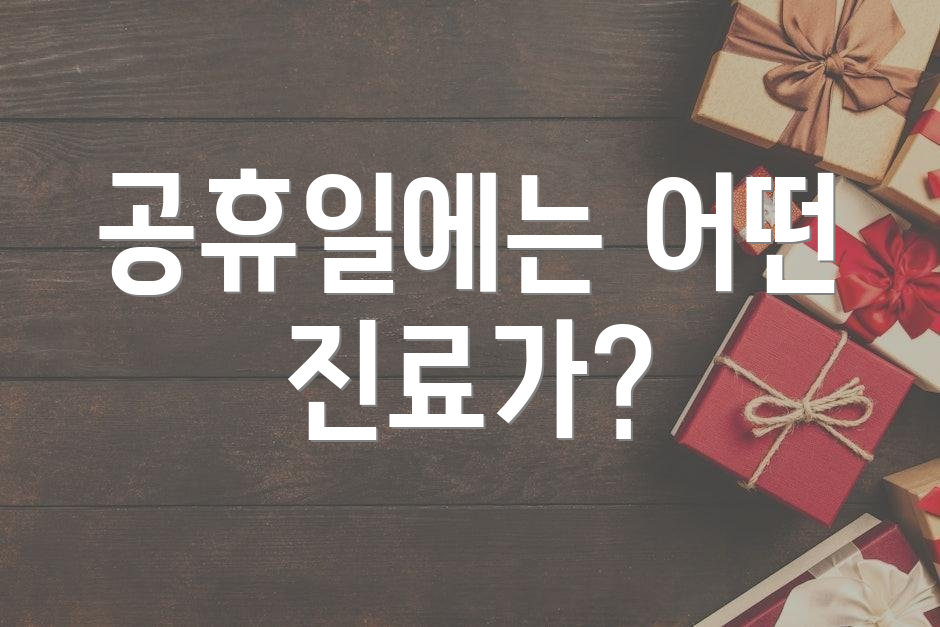 공휴일에는 어떤 진료가?