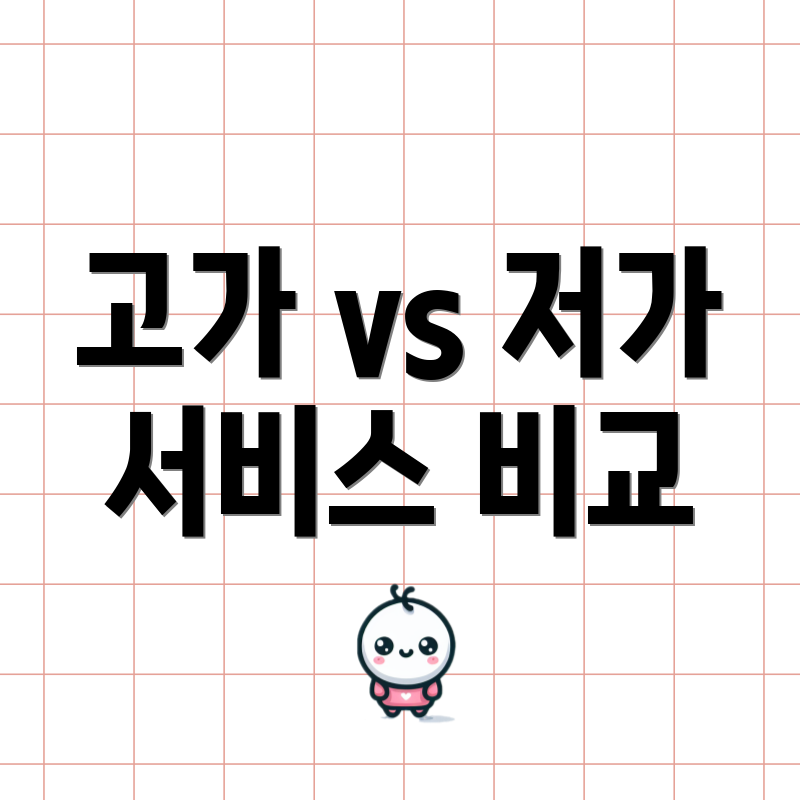 고가 vs 저가 서비스 비교
