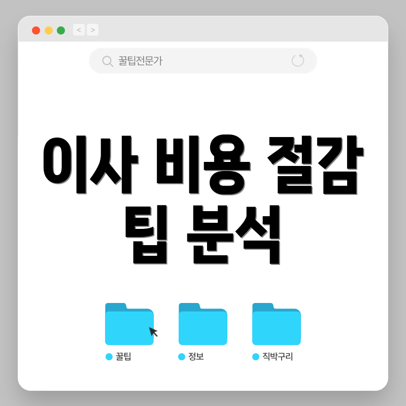 이사 비용 절감 팁 분석