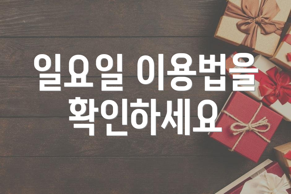 일요일 이용법을 확인하세요