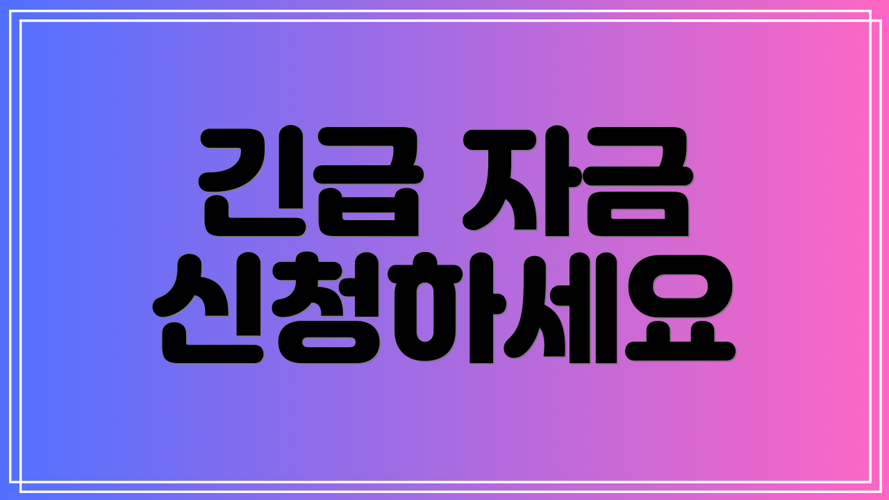 긴급 자금 신청하세요