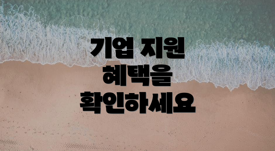 기업 지원 혜택을 확인하세요