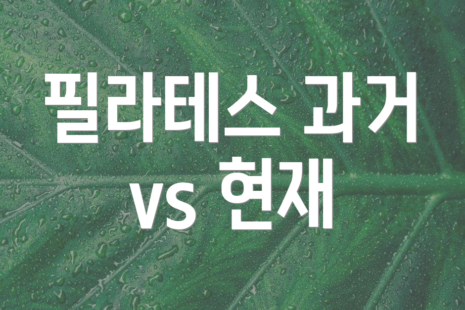 필라테스 과거 vs 현재