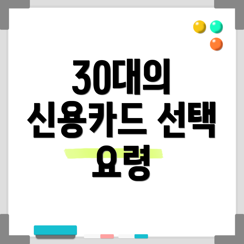 30대의 신용카드 선택 요령