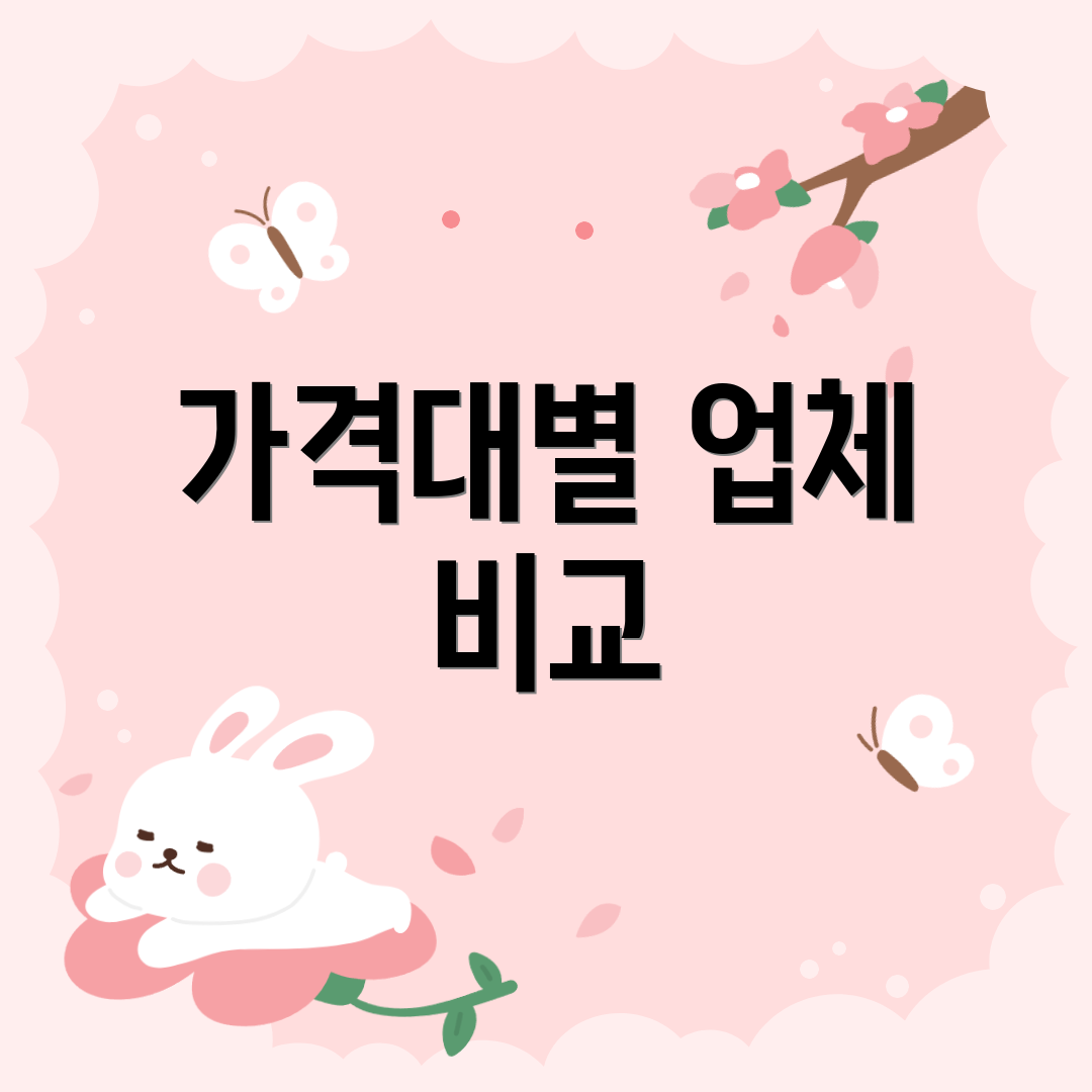 가격대별 업체 비교