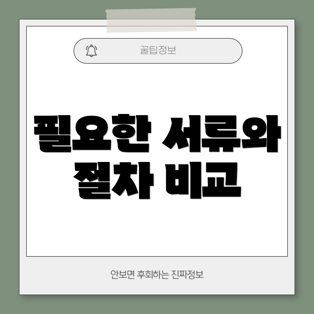 필요한 서류와 절차 비교