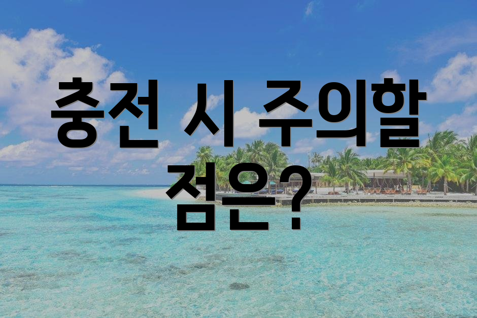 충전 시 주의할 점은?