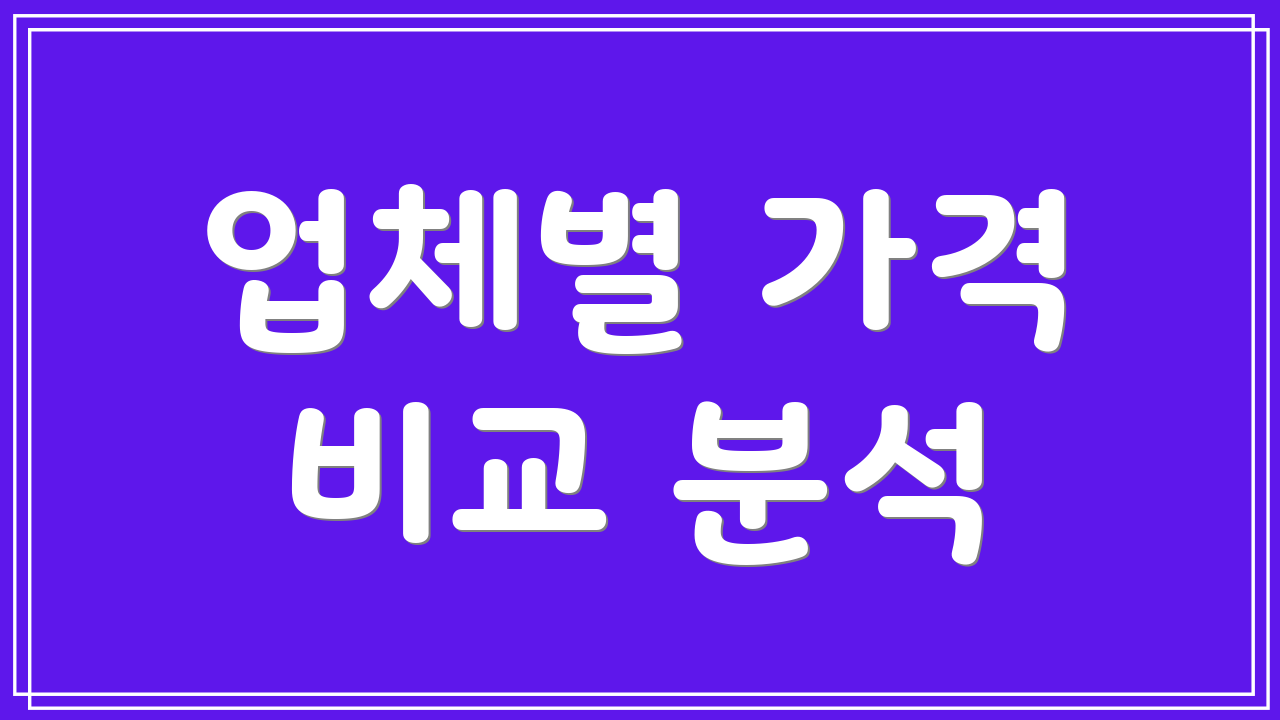업체별 가격 비교 분석