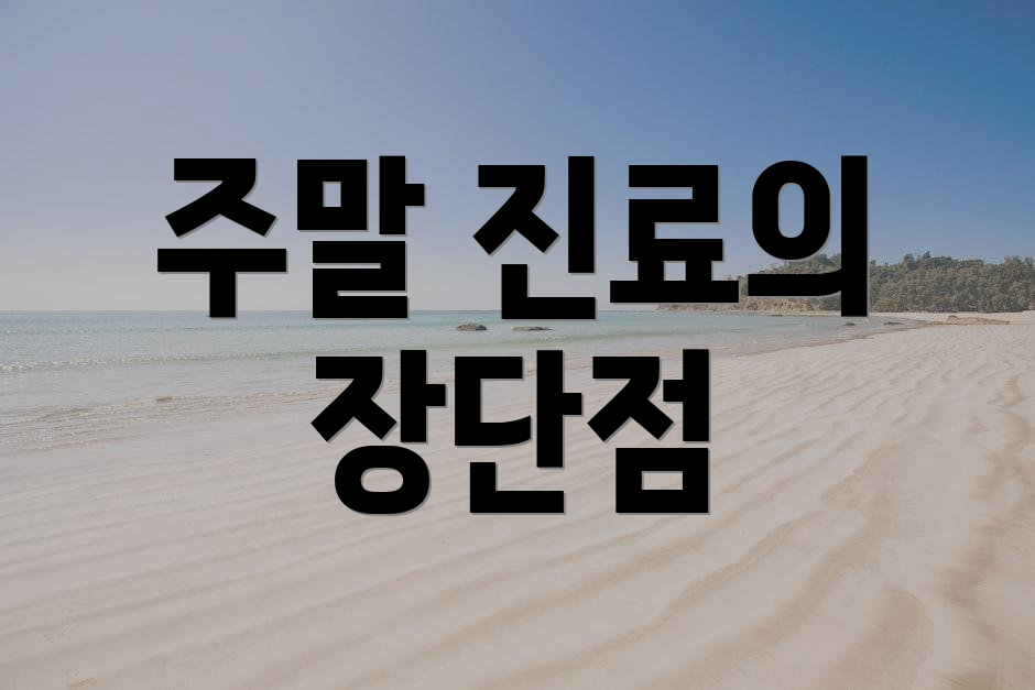 주말 진료의 장단점
