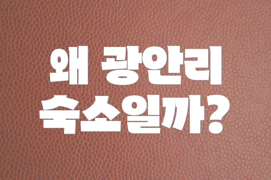 왜 광안리 숙소일까?