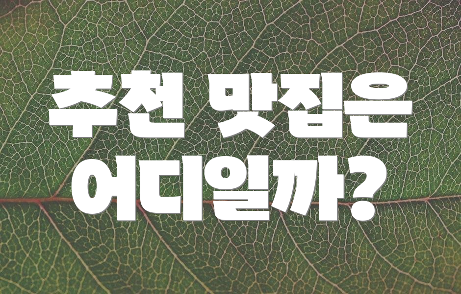 추천 맛집은 어디일까?