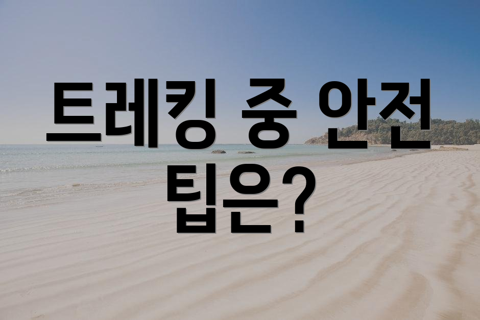 트레킹 중 안전 팁은?