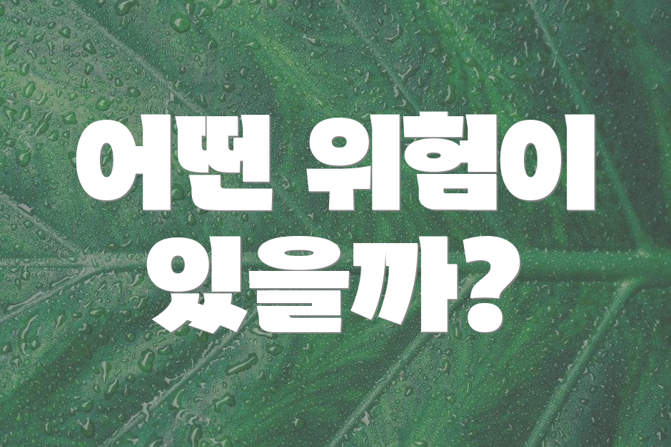 어떤 위험이 있을까?