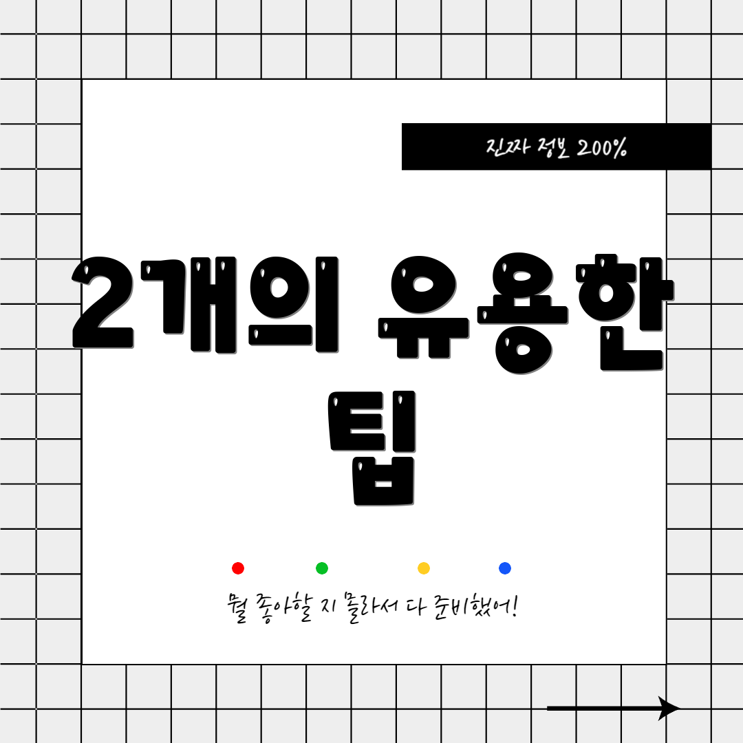 2개의 유용한 팁