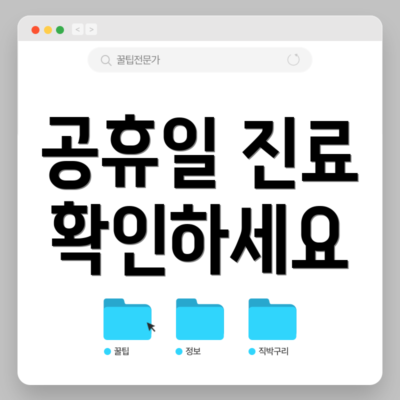 공휴일 진료 확인하세요