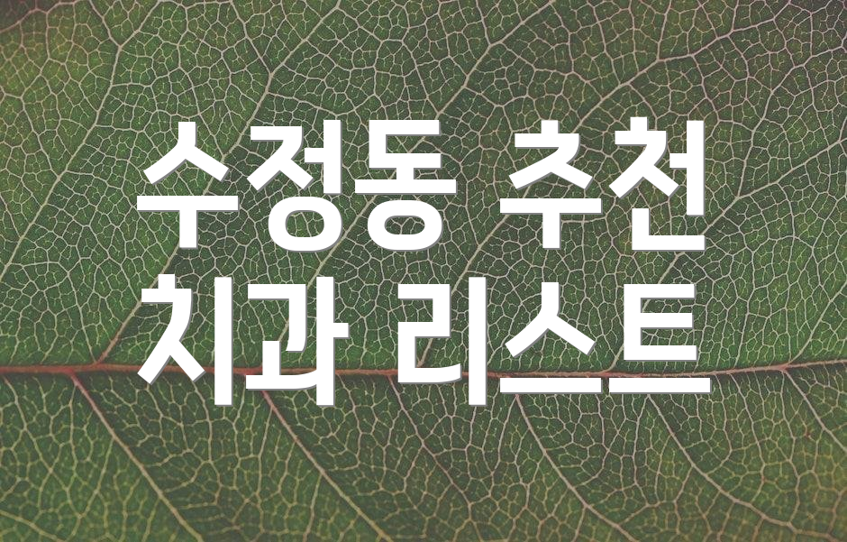 수정동 추천 치과 리스트