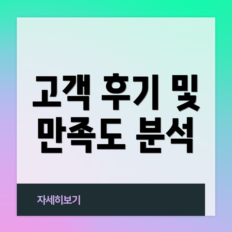 고객 후기 및 만족도 분석
