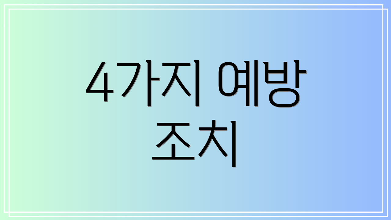 4가지 예방 조치