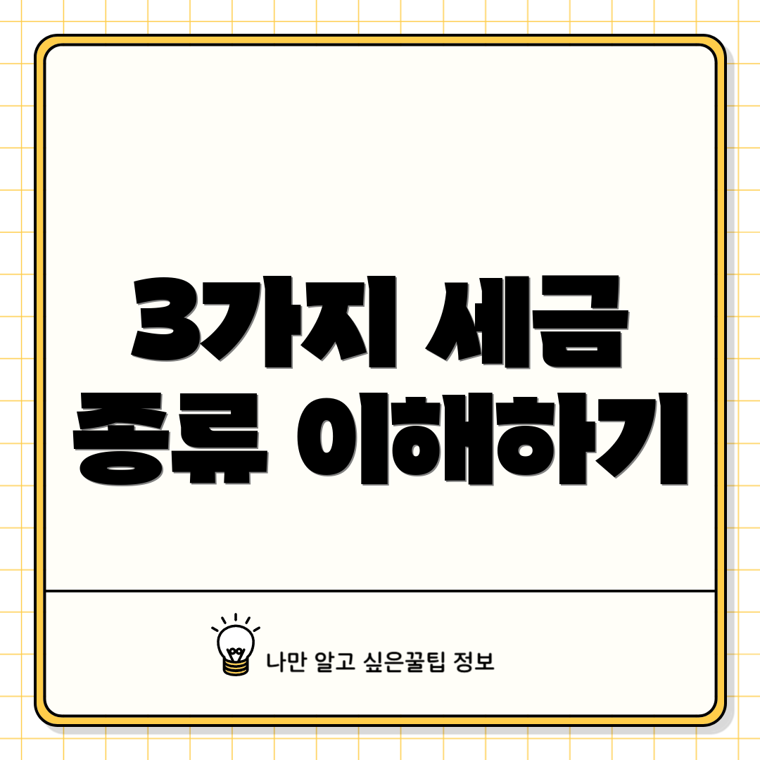 3가지 세금 종류 이해하기