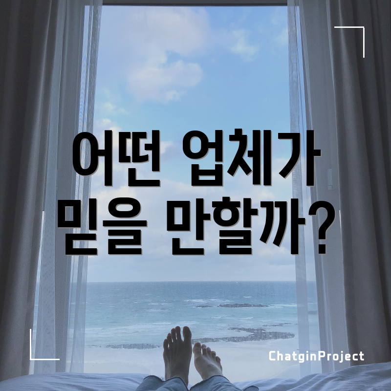 어떤 업체가 믿을 만할까?