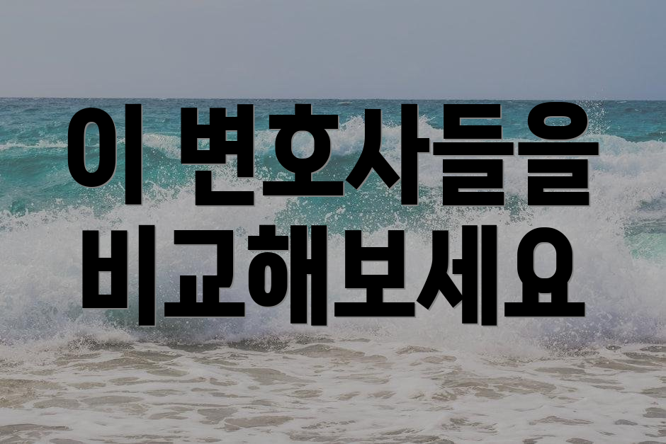 이 변호사들을 비교해보세요