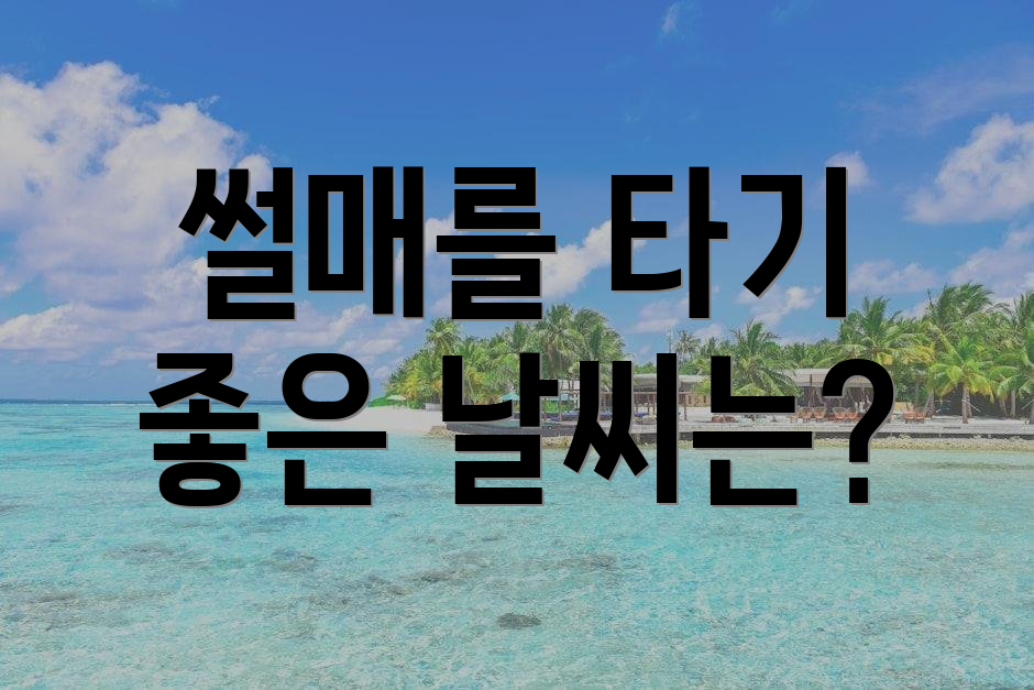 썰매를 타기 좋은 날씨는?