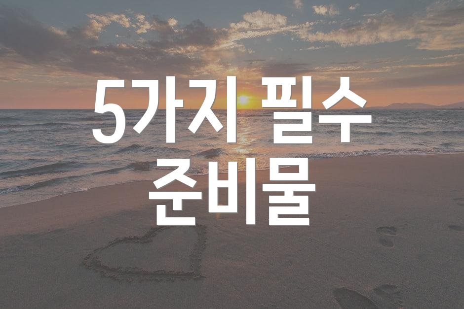 5가지 필수 준비물