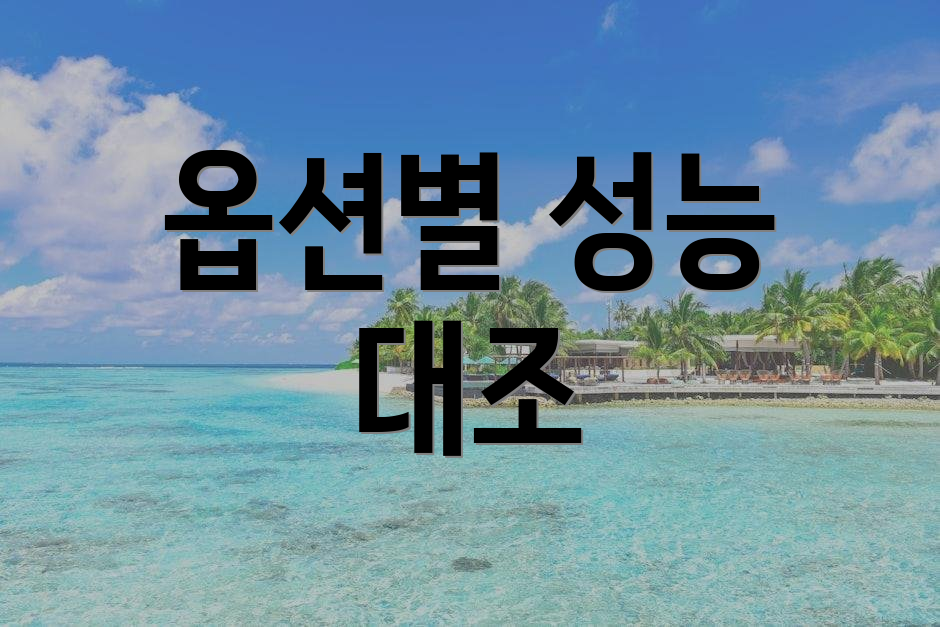 옵션별 성능 대조
