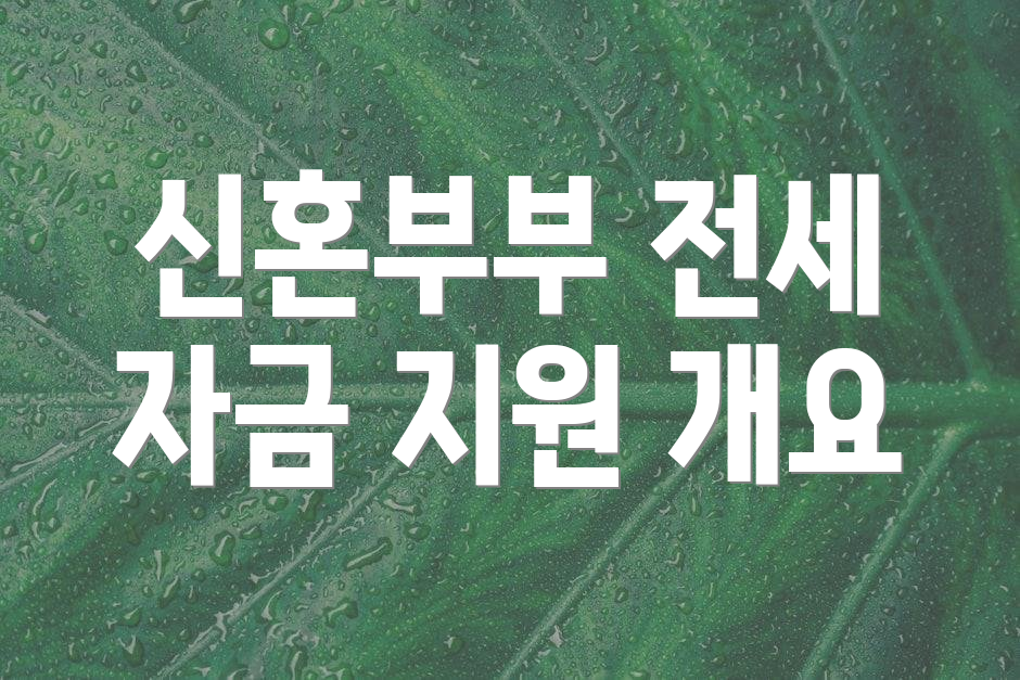 신혼부부 전세 자금 지원 개요