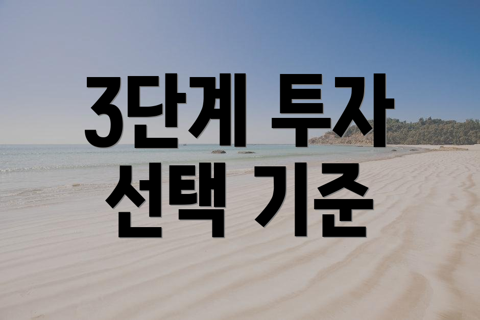 3단계 투자 선택 기준