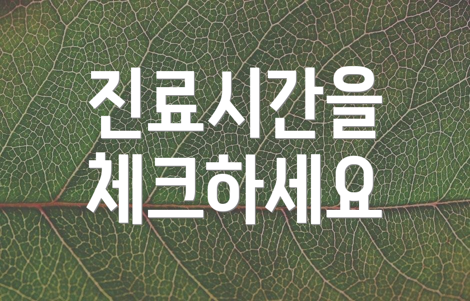 진료시간을 체크하세요