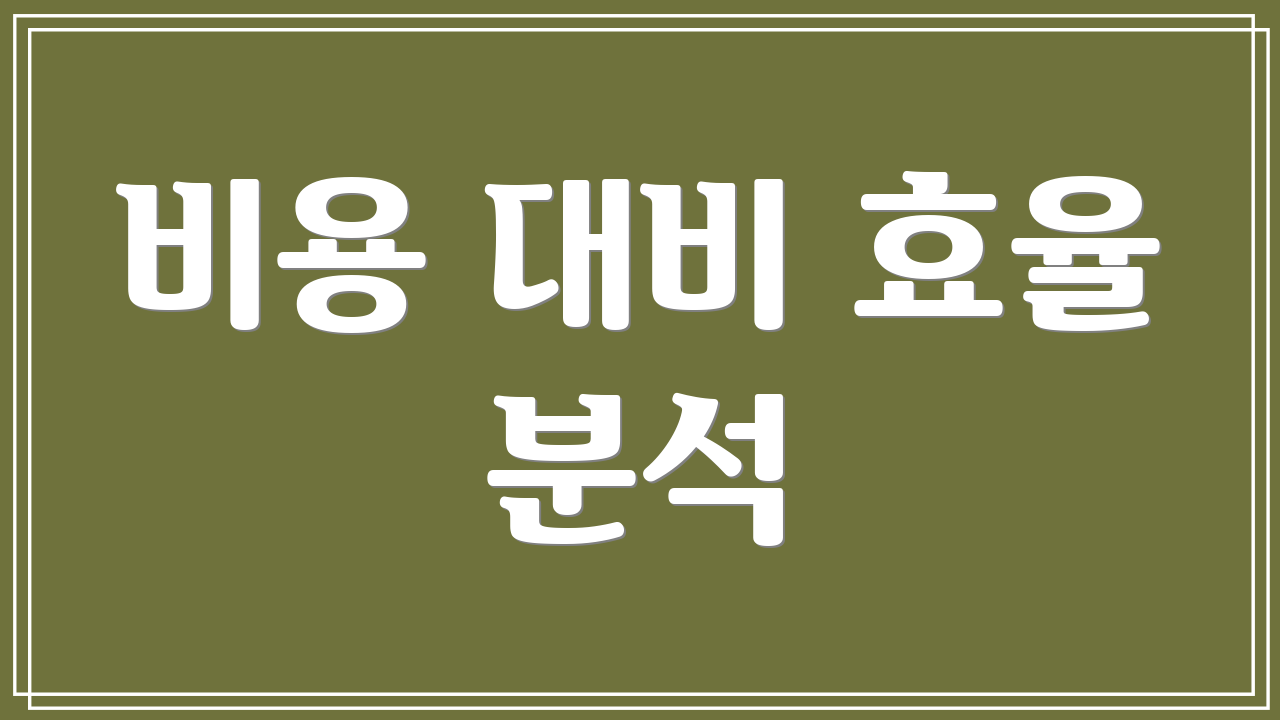 비용 대비 효율 분석