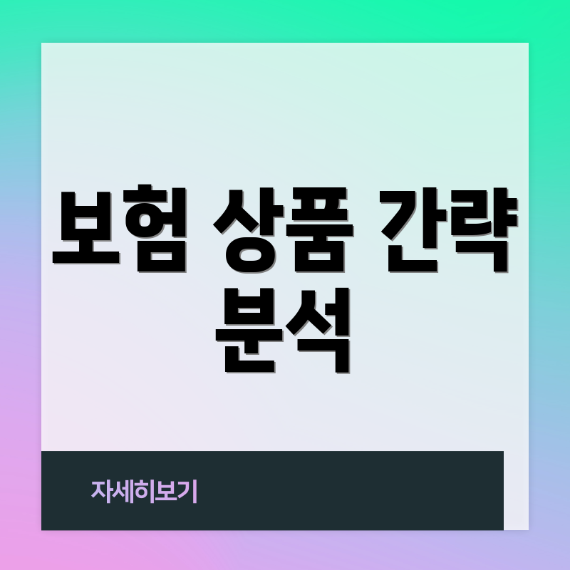 보험 상품 간략 분석
