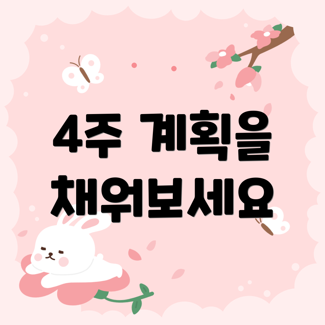 4주 계획을 채워보세요