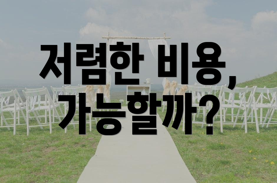 저렴한 비용, 가능할까?