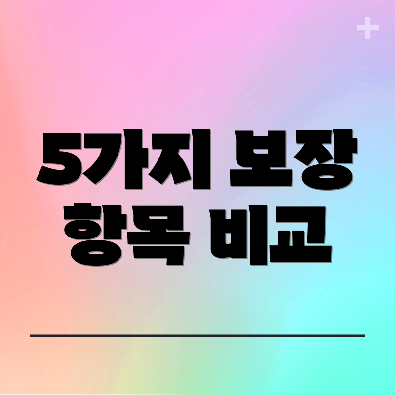 5가지 보장 항목 비교